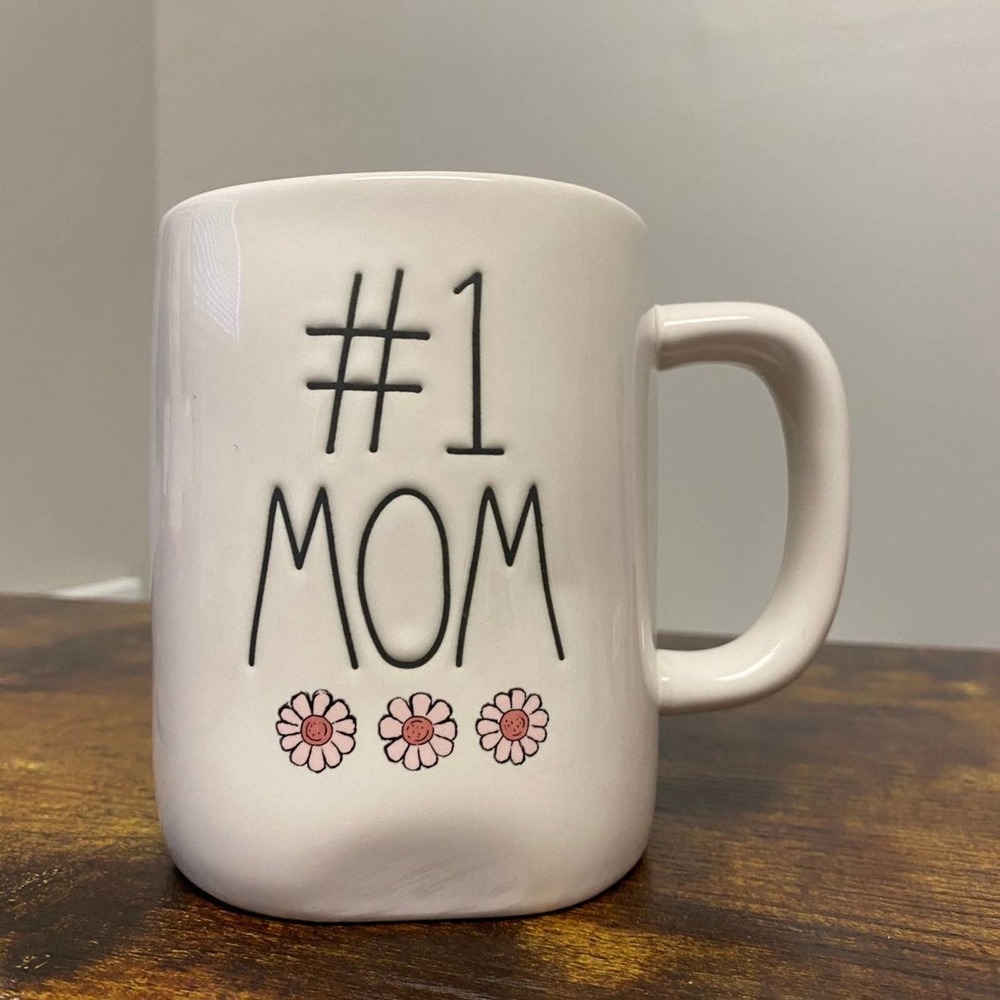 Rae Dunn Mom Mug Pink Daisies